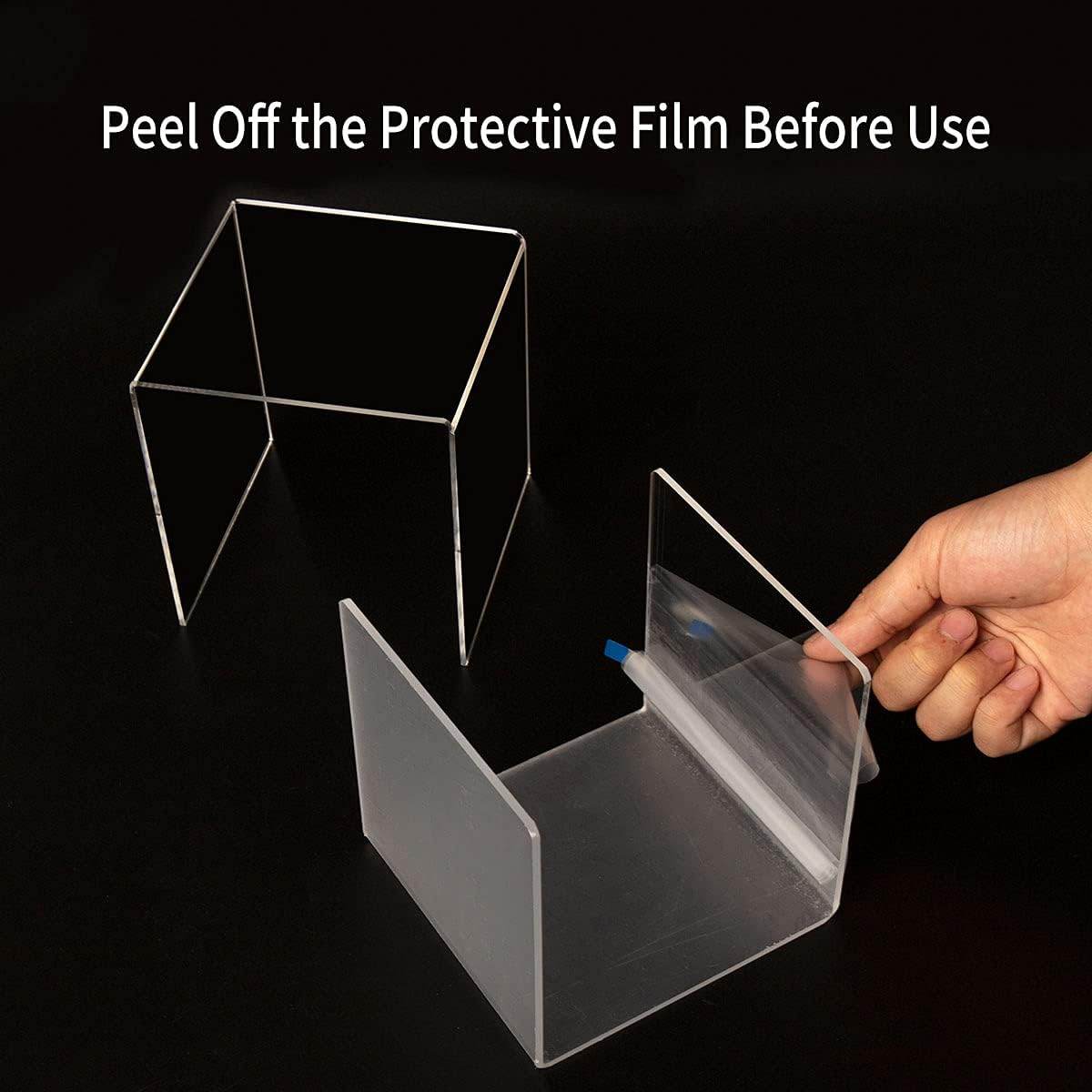 2 Set 3"x4"x5" Acrylic Risers Display for Funko POP Figures,Clear Cake Stands for Candy Dessert Table Decorations - NIUBEE