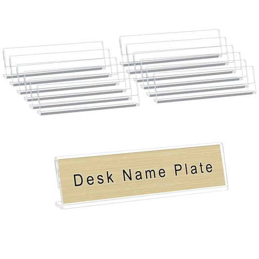 2×8" Acrylic L-Stand Horizontal Sign Holder – 12 Pack - NIUBEE