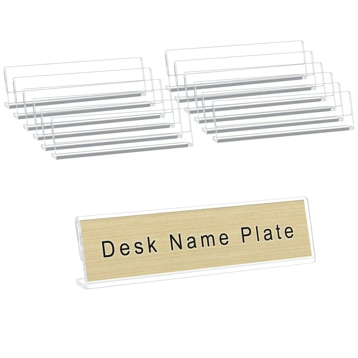 2×8" Acrylic L-Stand Horizontal Sign Holder – 12 Pack - NIUBEE