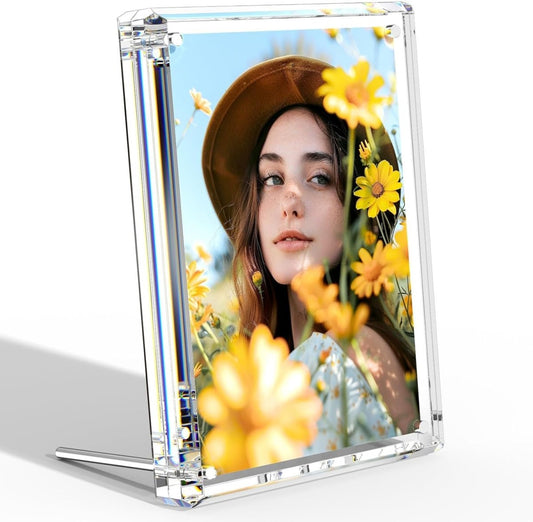 5×7" Diamond - Edge Acrylic Photo Frame - NIUBEE