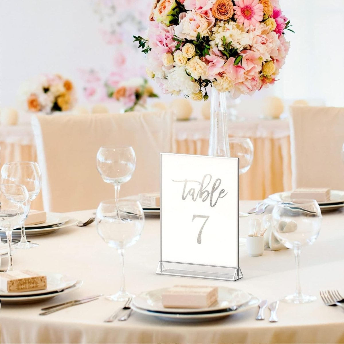 5×7" Silver Silk-Printed Label Sign – 6 Pack - NIUBEE