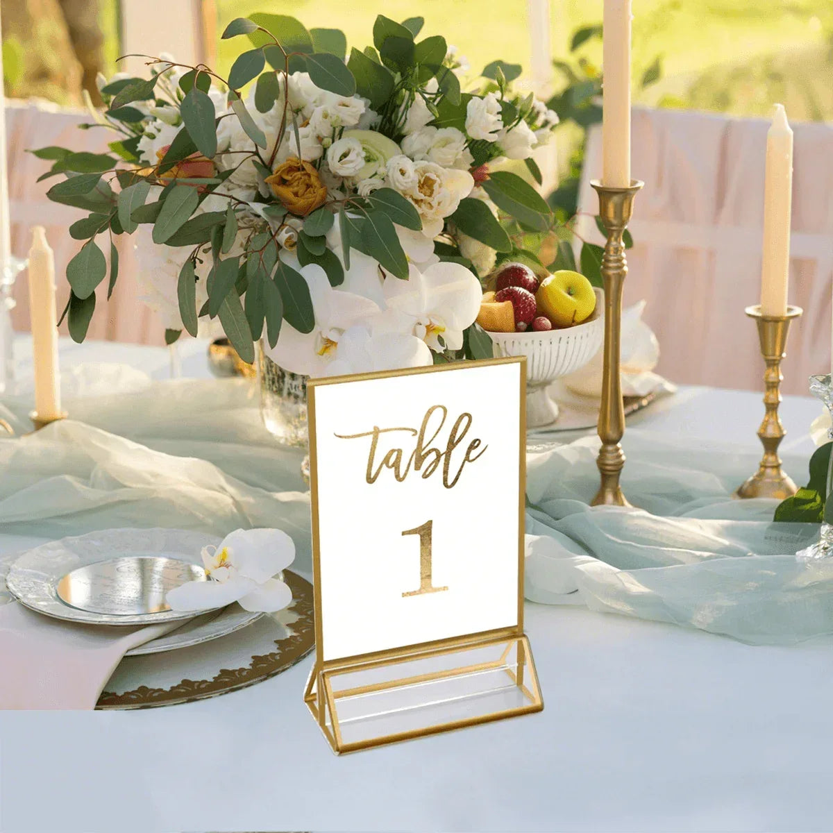 5×7" Gold Wedding Sign holder Vertical – 6 Pack - NIUBEE