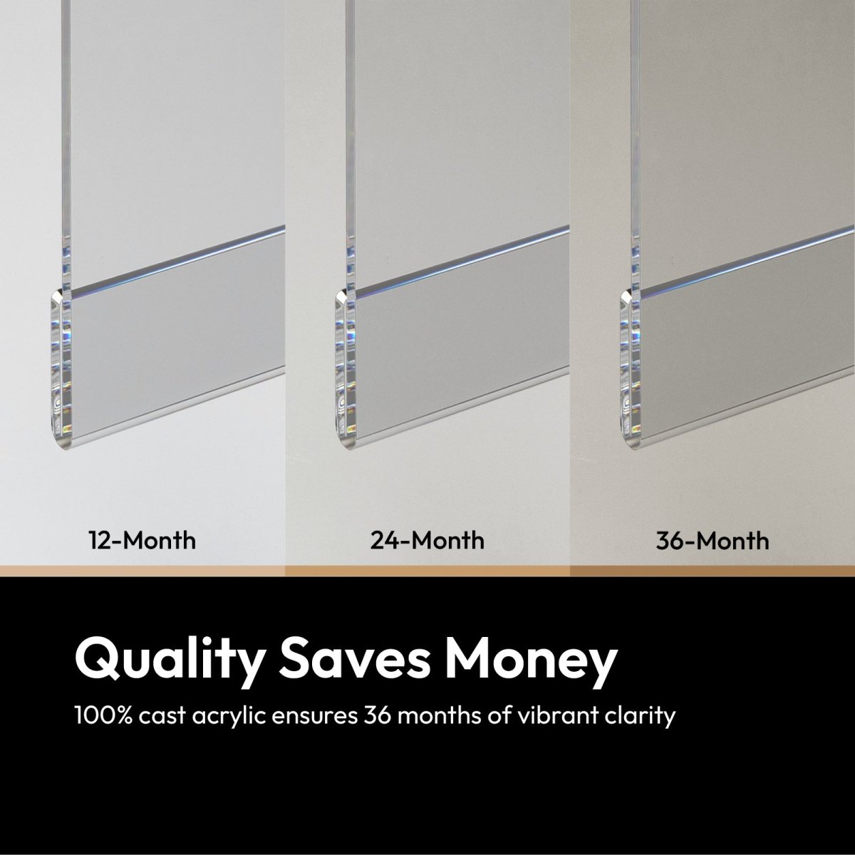 6 Pack 8.5x11" Clear Acrylic Plexi Sign Holders with Double Sided Adhesive Tape, Wall Sign Memo Document Menu Holder - NIUBEE