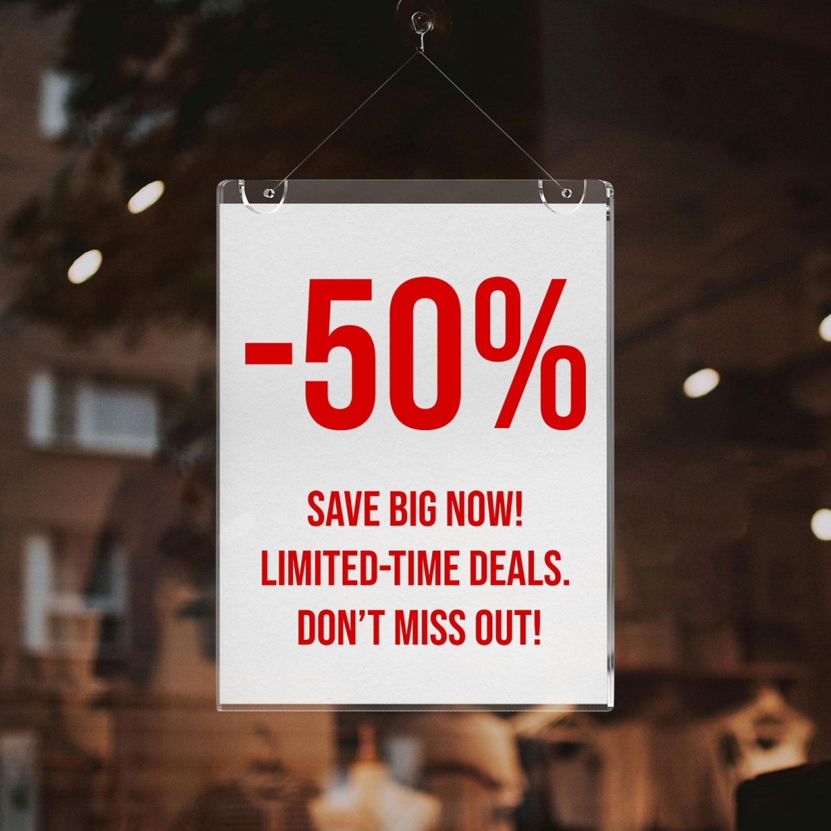 6 Pack Acrylic Wall Sign Holder 8.5x11 Vertical,Wall Mounted Design, Support No Drilling - NIUBEE