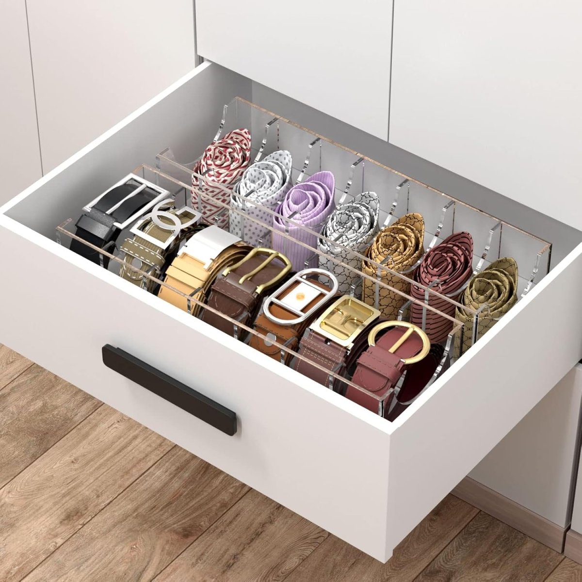 7 - Slot Acrylic Belt Organizer - NIUBEE