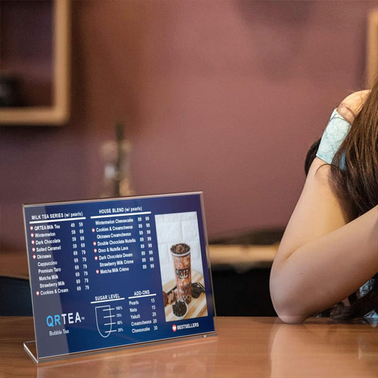 8.5×11" Acrylic L-Stand Horizontal Sign Holder – 3 Pack - NIUBEE