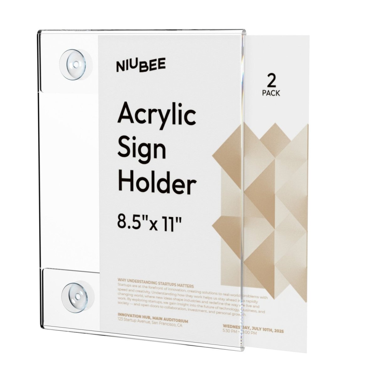 8.5×11" Window Sign Holder – 2 Pack - NIUBEE