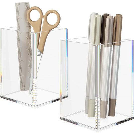Clear Acrylic Pen Holder – 2 Pack