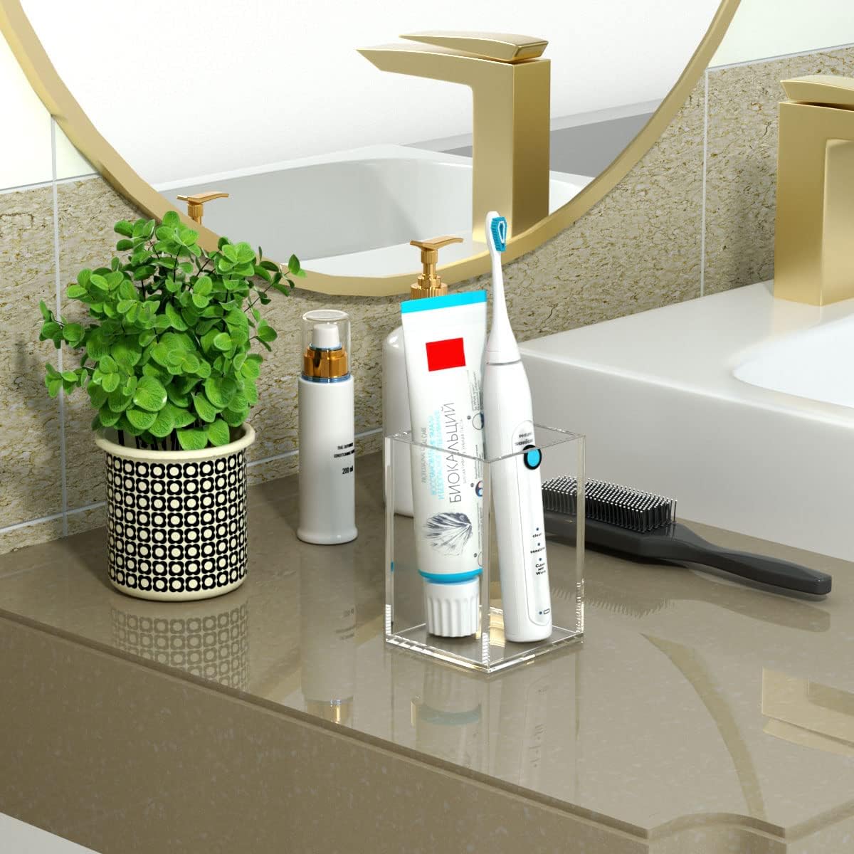 Clear Acrylic Pen Holder – 2 Pack