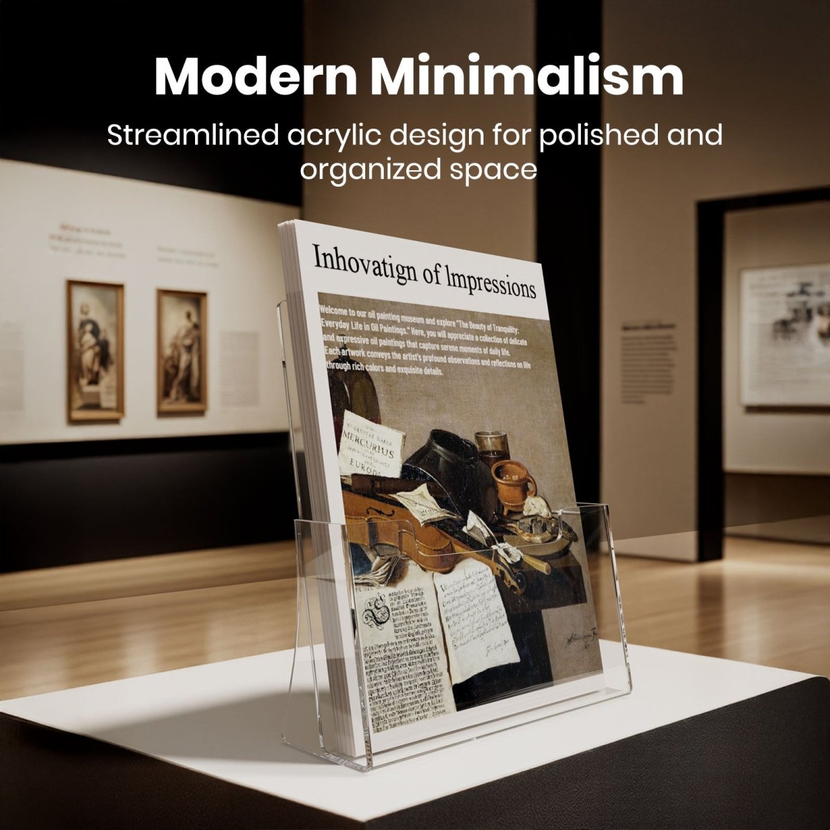 Acrylic Brochure Holder 8.5 x 11 inches 2 Pack, Clear Acrylic Literature Holder Plastic Flyer Display Stand - NIUBEE