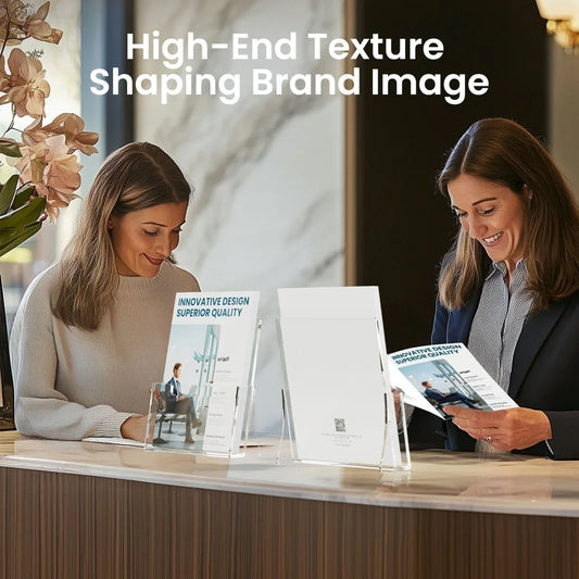 8.5" Single-Tier Acrylic Brochure Holder – 2 Pack - NIUBEE