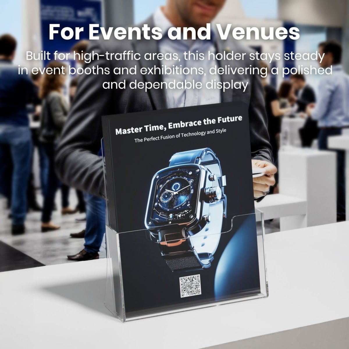 Acrylic Brochure Holder 8.5 x 11 inches 2 Pack, Clear Acrylic Literature Holder Plastic Flyer Display Stand - NIUBEE