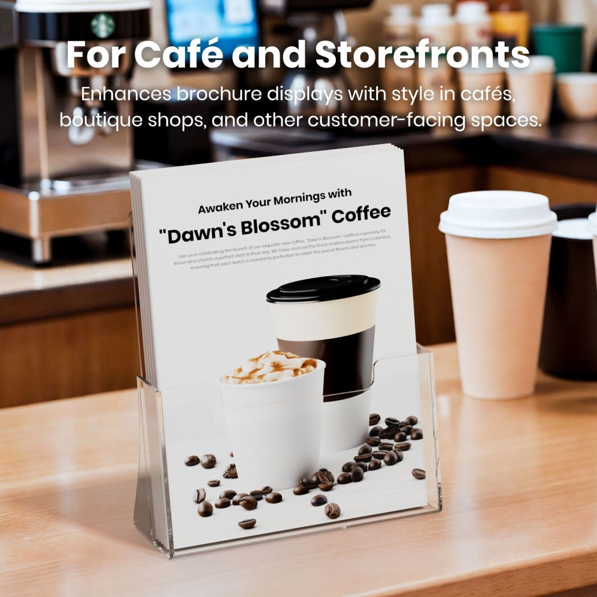 Acrylic Brochure Holder 8.5 x 11 inches 2 Pack, Clear Acrylic Literature Holder Plastic Flyer Display Stand - NIUBEE