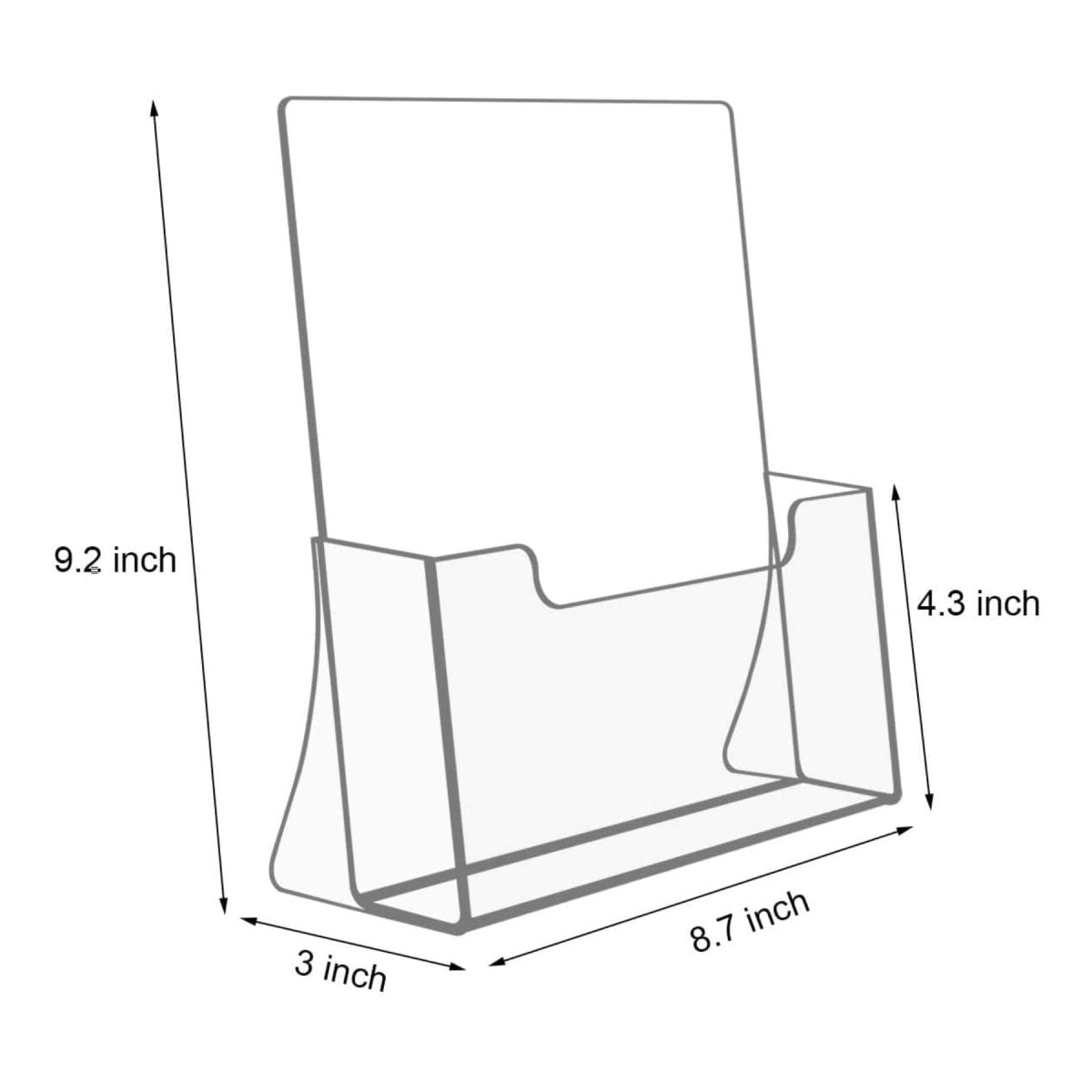 Acrylic Brochure Holder 8.5 x 11 inches 2 Pack, Clear Acrylic Literature Holder Plastic Flyer Display Stand - NIUBEE