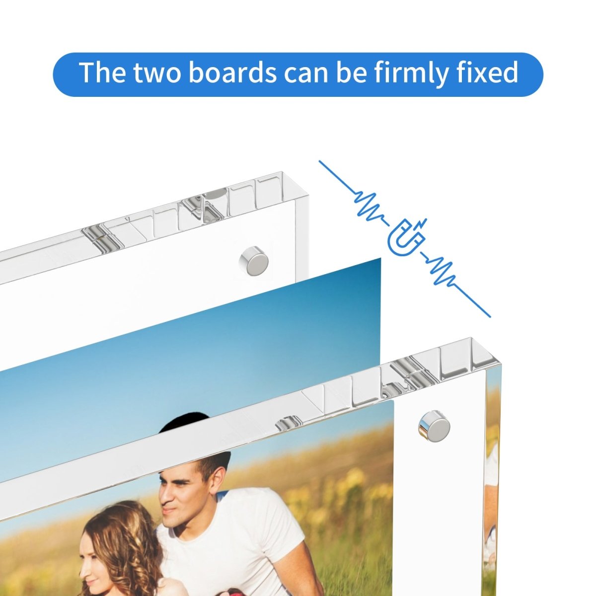 Acrylic Photo Frame 4x6" 3 Packs, Picture Frame 20% Thicker Block, Clear Frameless Acrylic Frames - NIUBEE