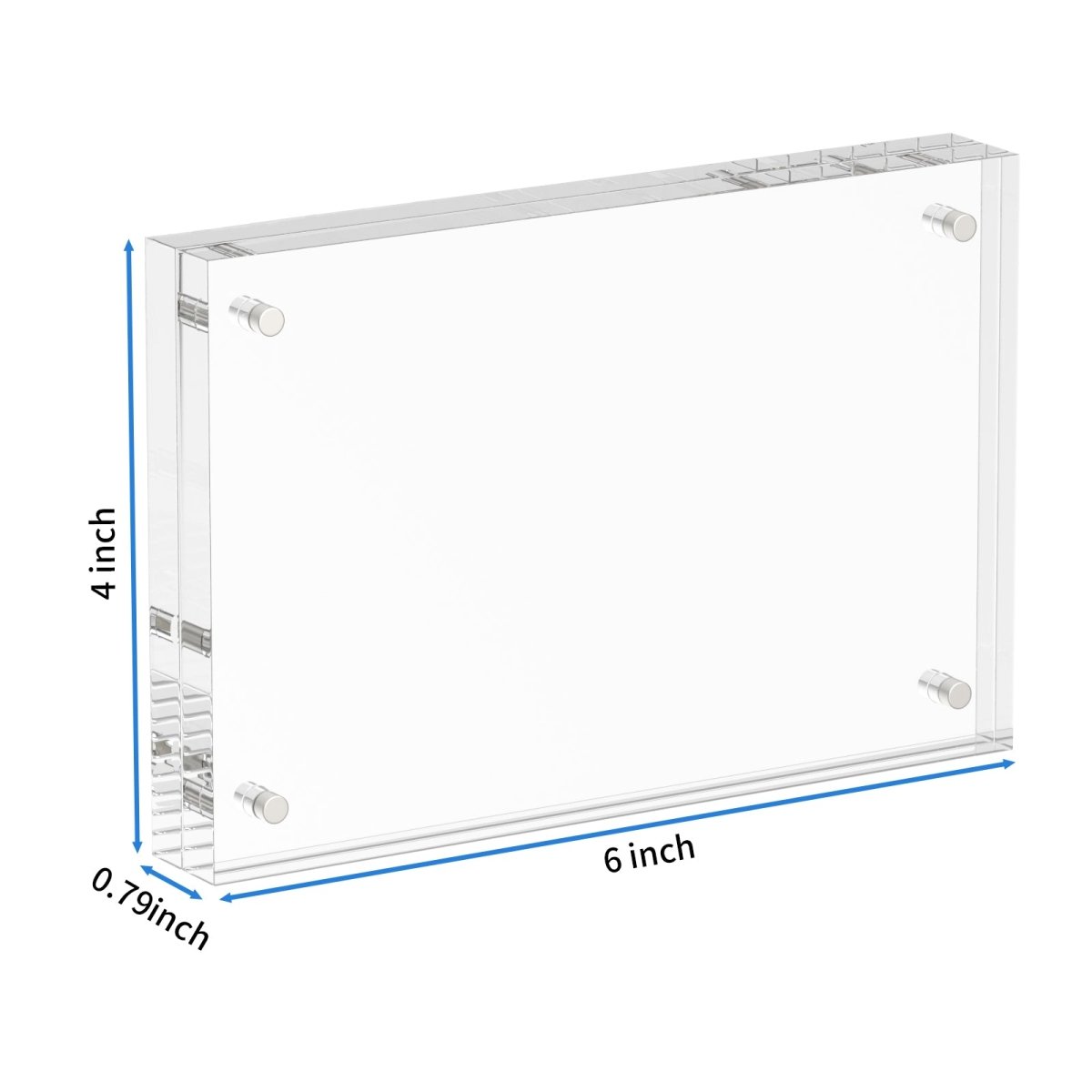 Acrylic Photo Frame 4x6" 3 Packs, Picture Frame 20% Thicker Block, Clear Frameless Acrylic Frames - NIUBEE