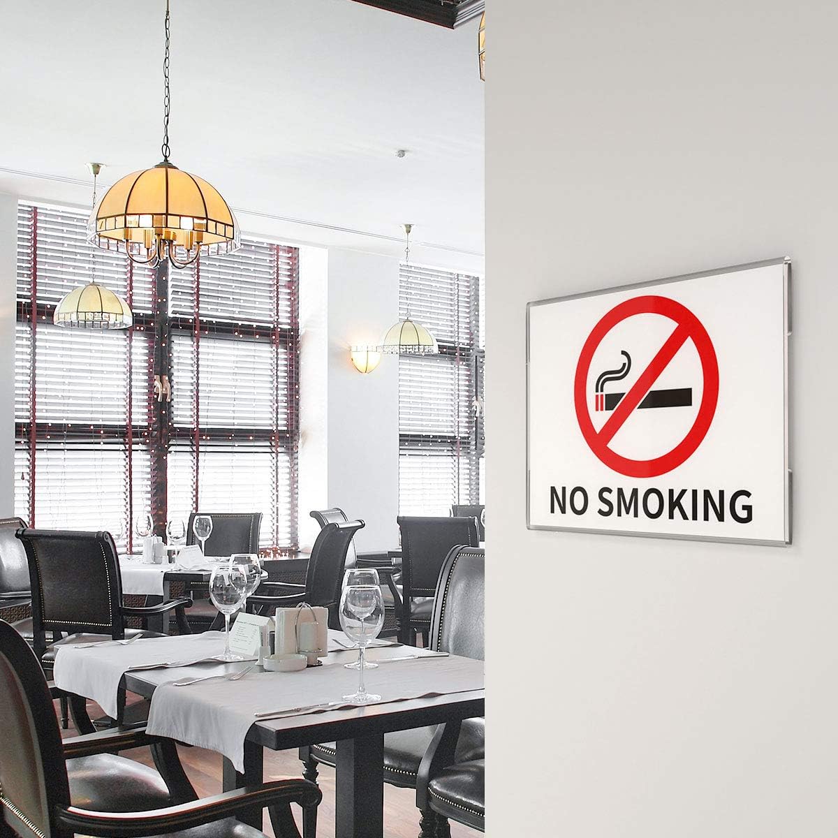 Acrylic Sign Holder 8.5x11 Inches Horizontal, Clear Plastic Wall Mount Sign Holder Poster Paper Holder (6 pack) - NIUBEE