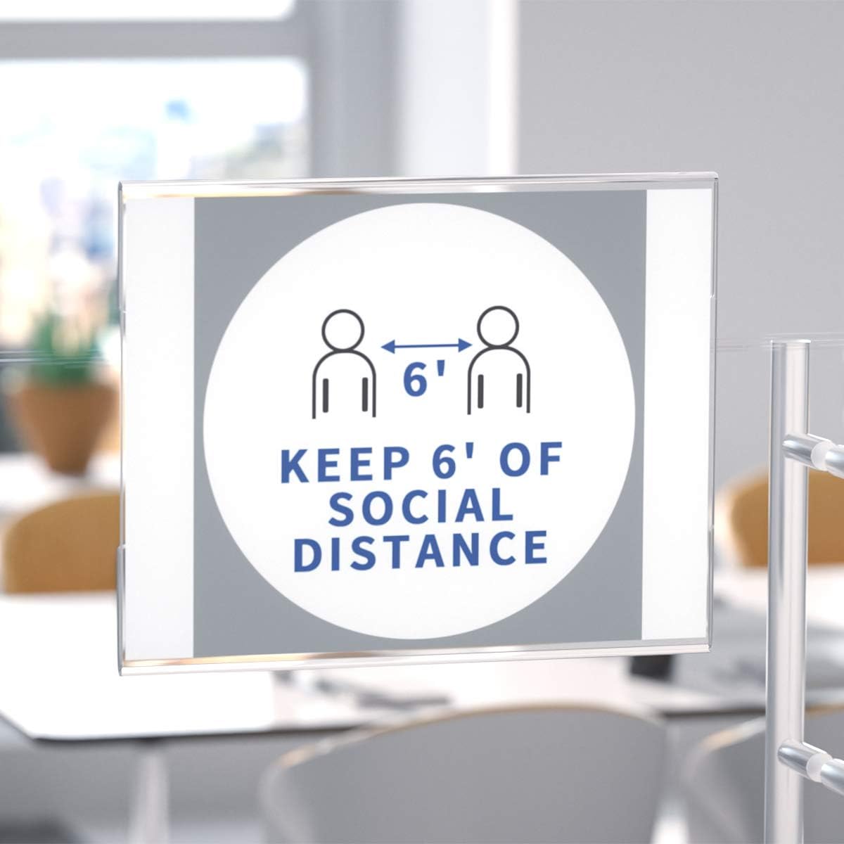Acrylic Sign Holder 8.5x11 Inches Horizontal, Clear Plastic Wall Mount Sign Holder Poster Paper Holder (6 pack) - NIUBEE