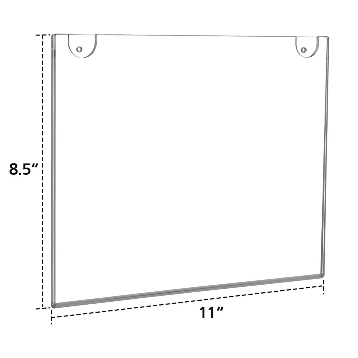 Acrylic Wall Mounted Sign Holder 8.5 x 11 Inches Horizontal 6 Pack, Clear Plastic Picture Frames - NIUBEE