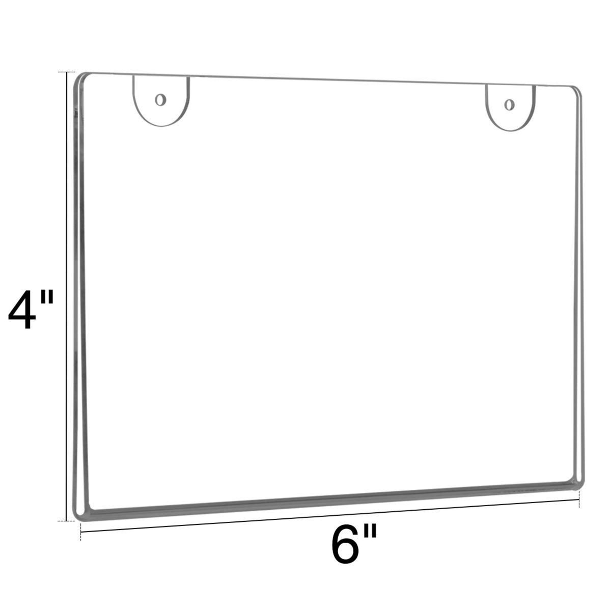 4×6" Wall-Mounted Sign Holder Horizontal – 6 Pack