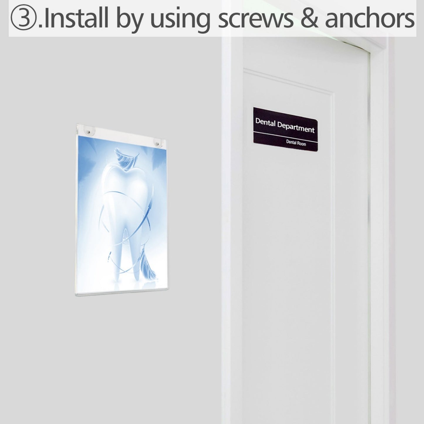 5×7" Wall-Mounted Sign Holder Vertical – 6 Pack