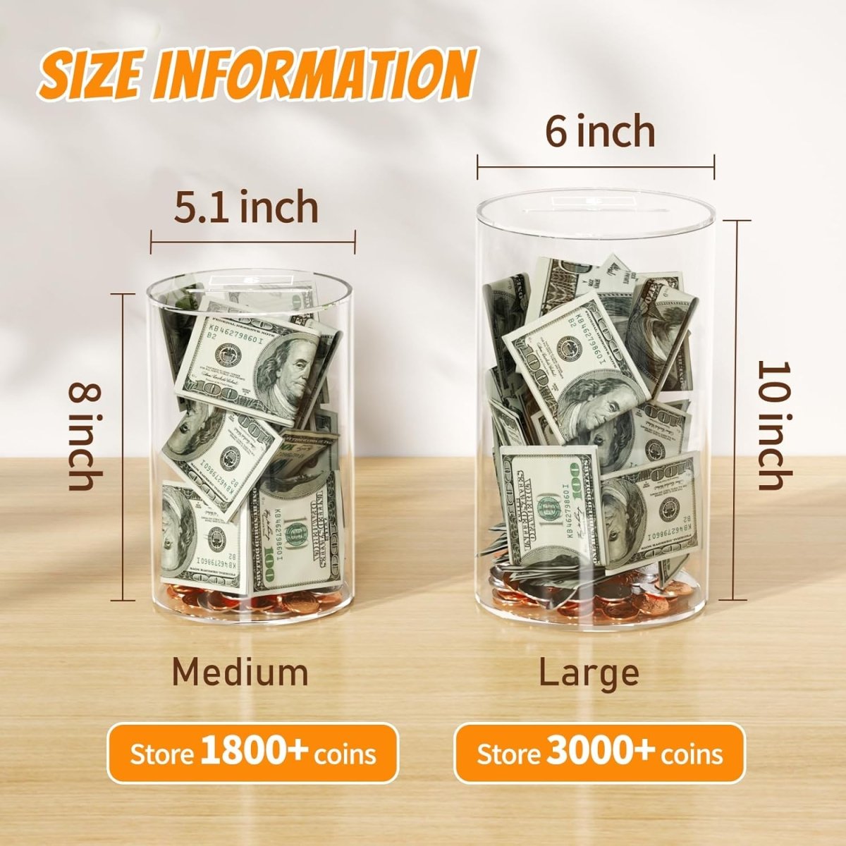 Medium Acrylic Money Bank - NIUBEE