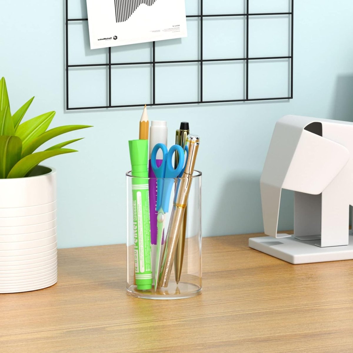 Round Acrylic Pen Holder – 2 Pack - NIUBEE