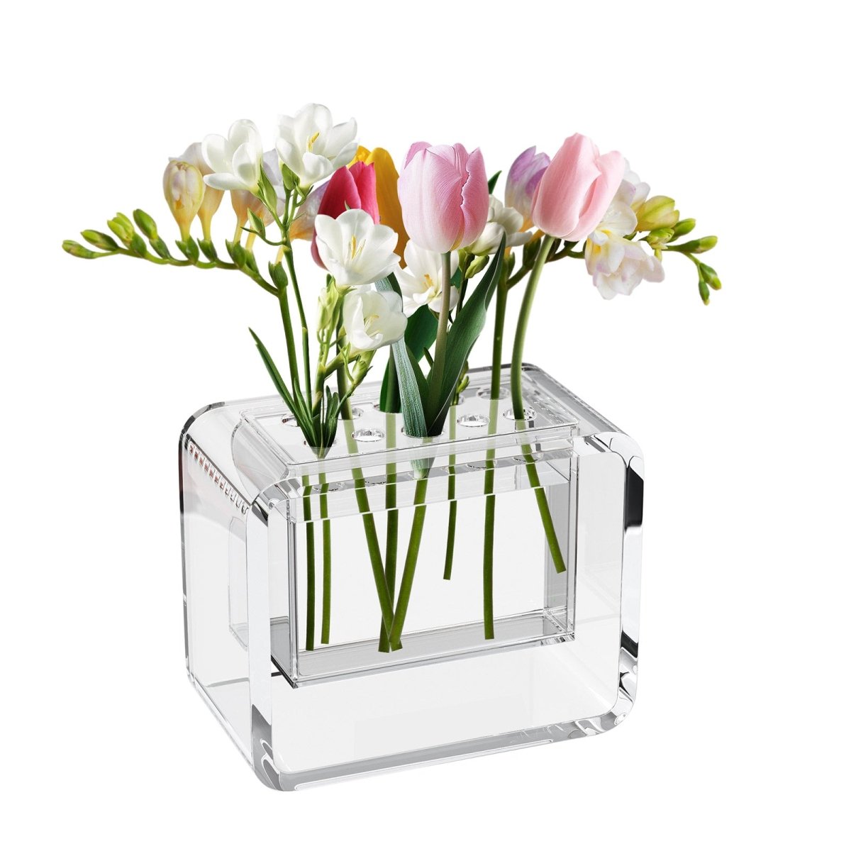 Small Clear Acrylic Flower Vase - NIUBEE