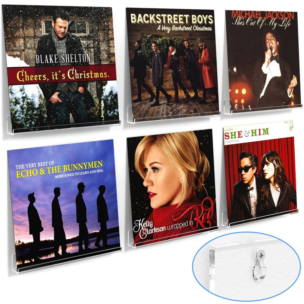 12" Acrylic U - Shaped Vinyl Record Stand – 6 Pack - NIUBEE