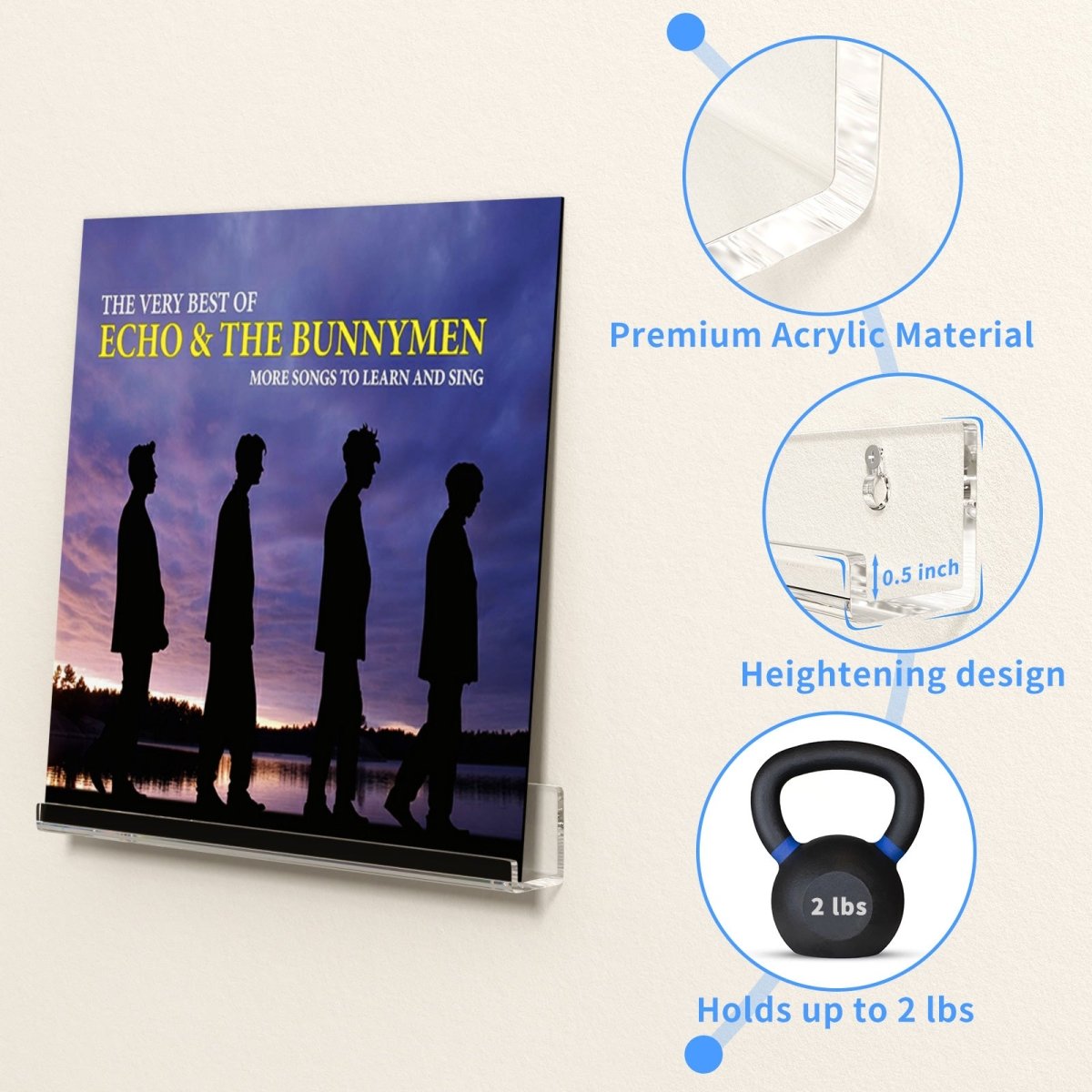 12" Acrylic U - Shaped Vinyl Record Stand – 6 Pack - NIUBEE