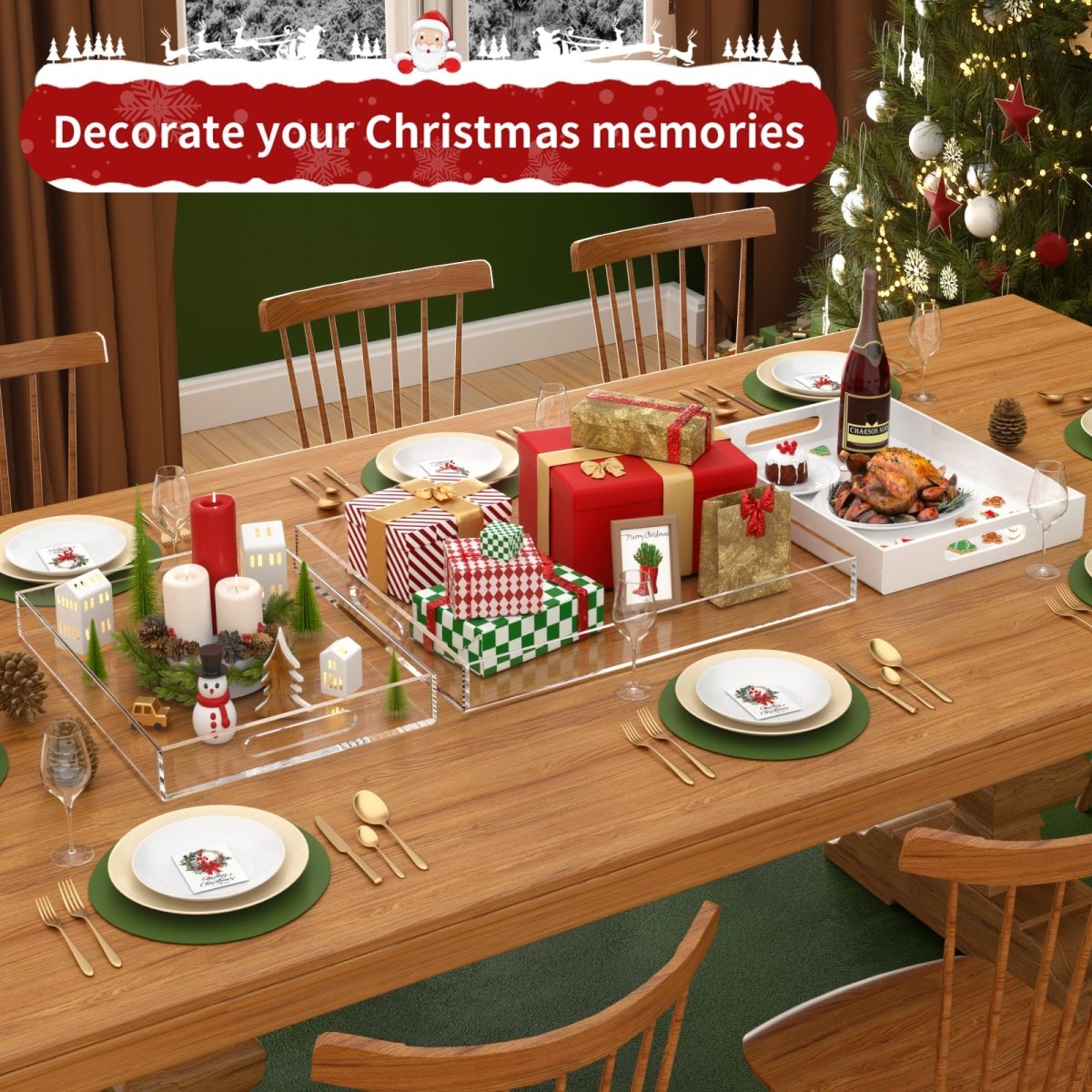 12×16" Clear Acrylic Tray - NIUBEE