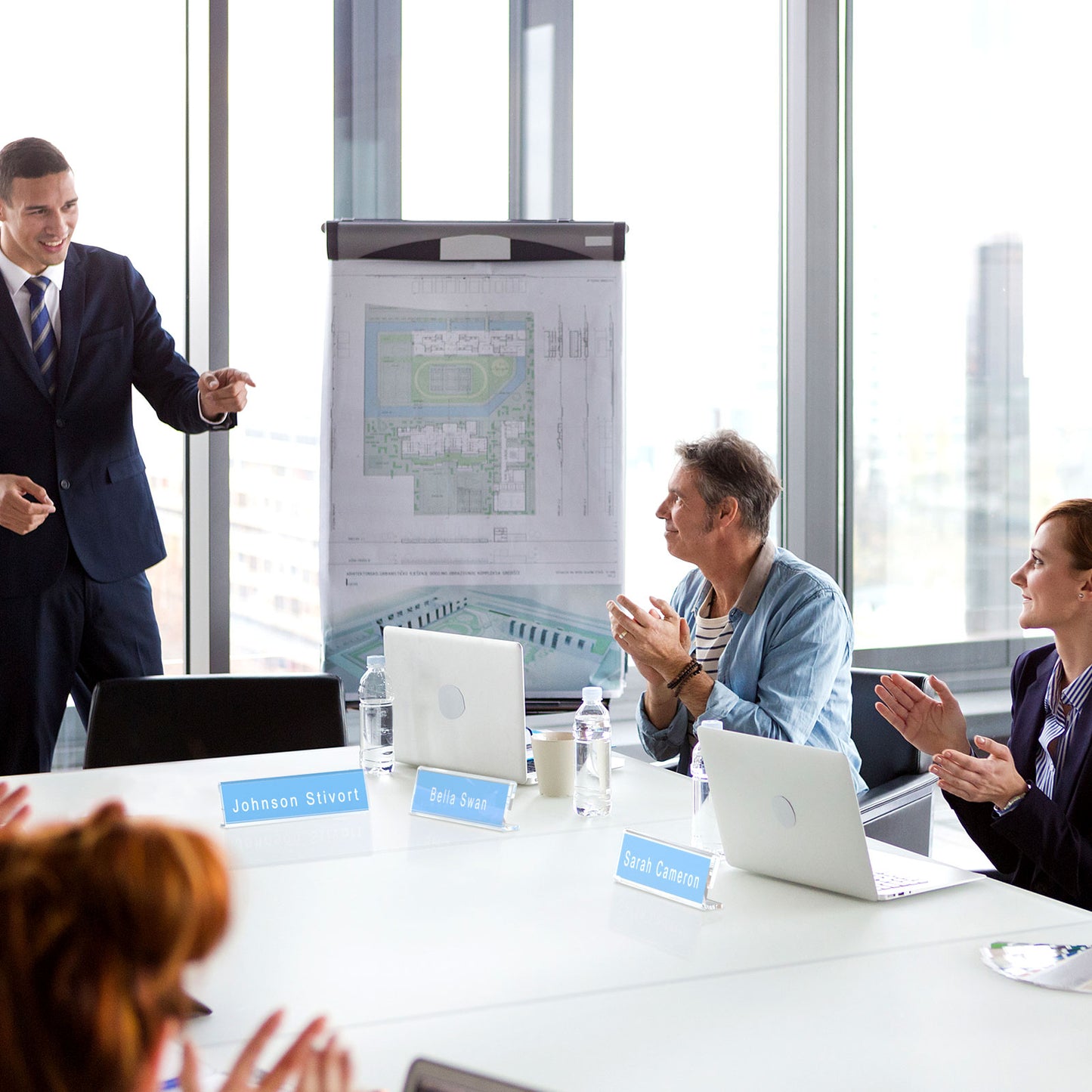 2×8" Acrylic L-Stand Horizontal Sign Holder – 12 Pack