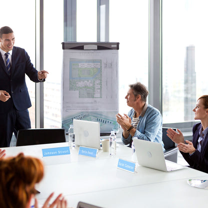 2×8" Acrylic L-Stand Horizontal Sign Holder – 12 Pack