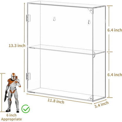 2 - Compartment Acrylic Display Case - NIUBEE