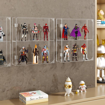 2 - Compartment Acrylic Display Case - NIUBEE