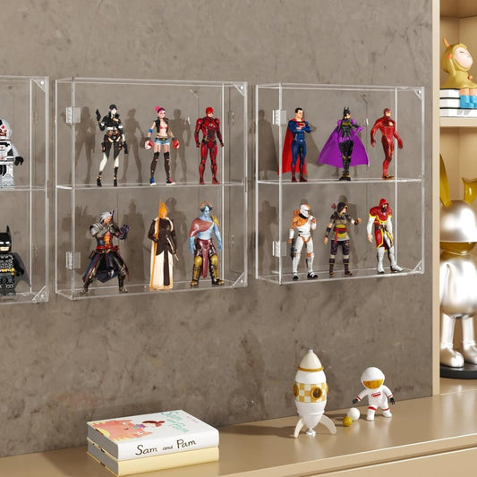 2 - Compartment Acrylic Display Case - NIUBEE