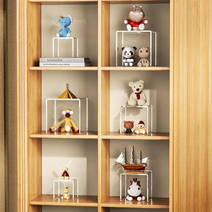 2 Set 3"x4"x5" Acrylic Risers Display for Funko POP Figures,Clear Cake Stands for Candy Dessert Table Decorations - NIUBEE