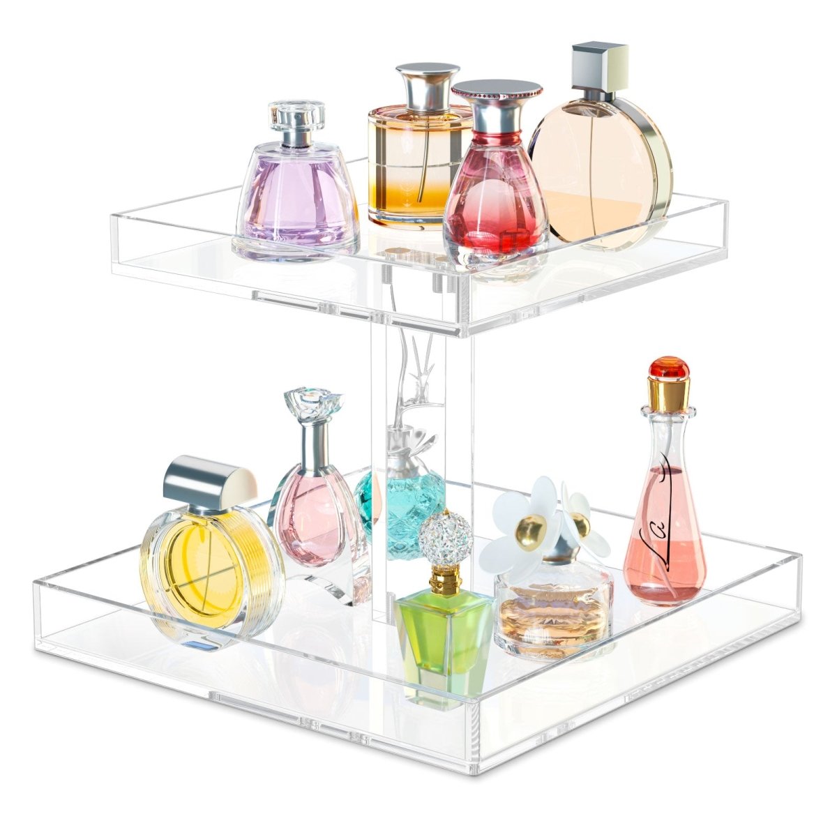 2 - Tier Acrylic Perfume Organizer - NIUBEE