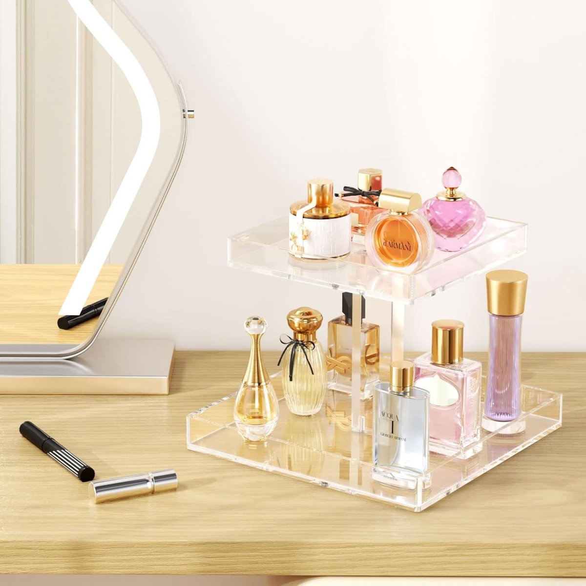 2 - Tier Acrylic Perfume Organizer - NIUBEE