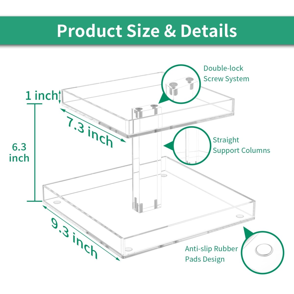 2 - Tier Acrylic Perfume Organizer - NIUBEE