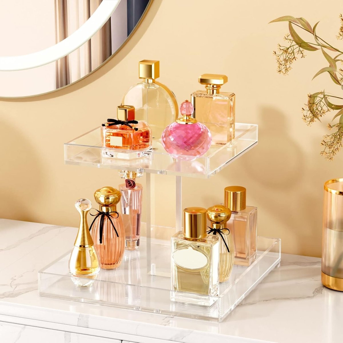 2 - Tier Acrylic Perfume Organizer - NIUBEE
