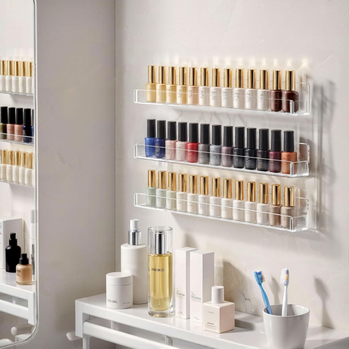 24" Acrylic Nail Polish Rack – 6 Pack - NIUBEE