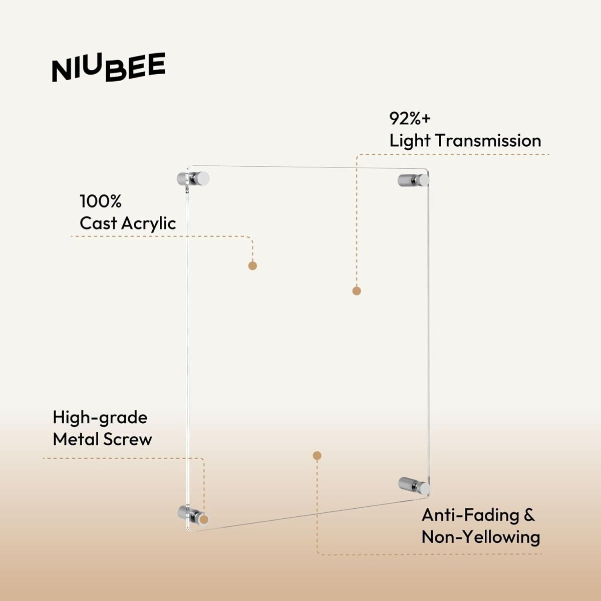 27×39" Slim Acrylic Frame - NIUBEE