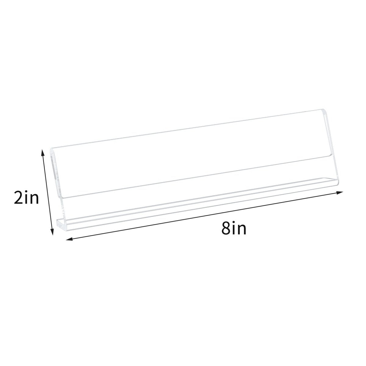 2×8" Acrylic L - Stand Horizontal Sign Holder – 12 Pack - NIUBEE