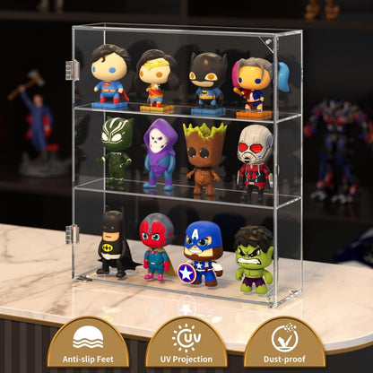 3 - Compartment Acrylic Display Case - NIUBEE
