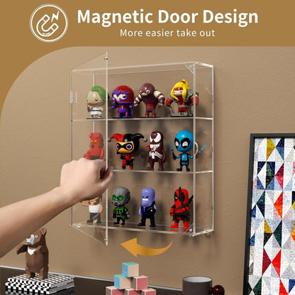 3 - Compartment Acrylic Display Case - NIUBEE