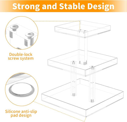3 - Tier Acrylic Perfume Organizer - NIUBEE