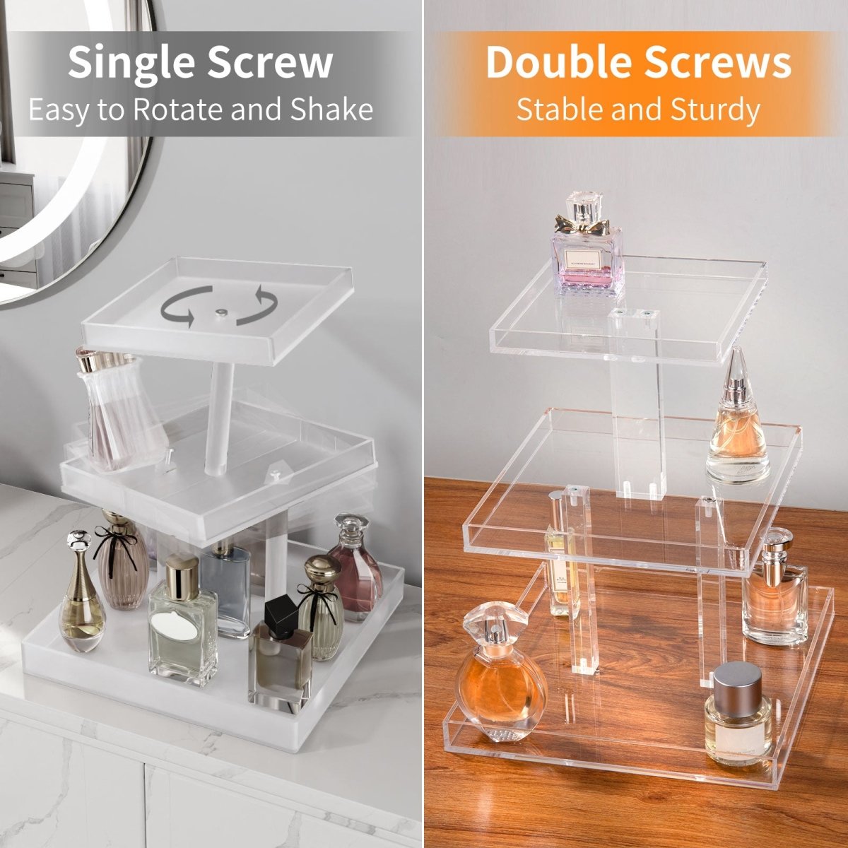 3 - Tier Acrylic Perfume Organizer - NIUBEE