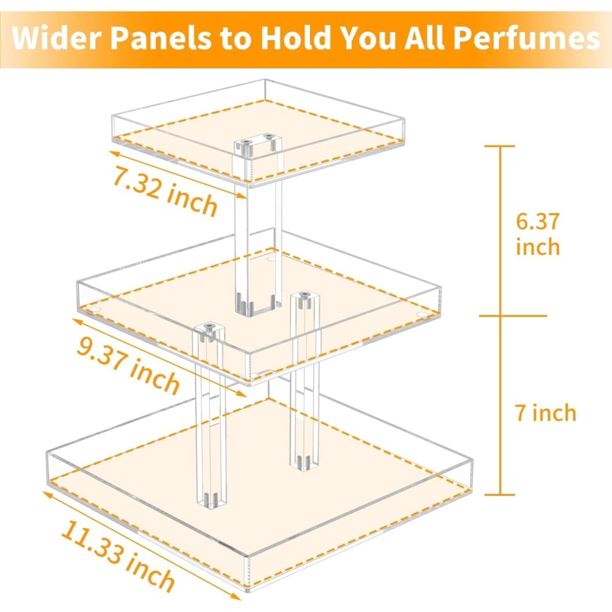 3 - Tier Acrylic Perfume Organizer - NIUBEE