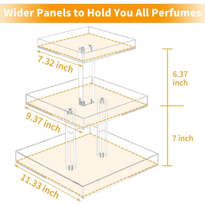 3 - Tier Acrylic Perfume Organizer - NIUBEE